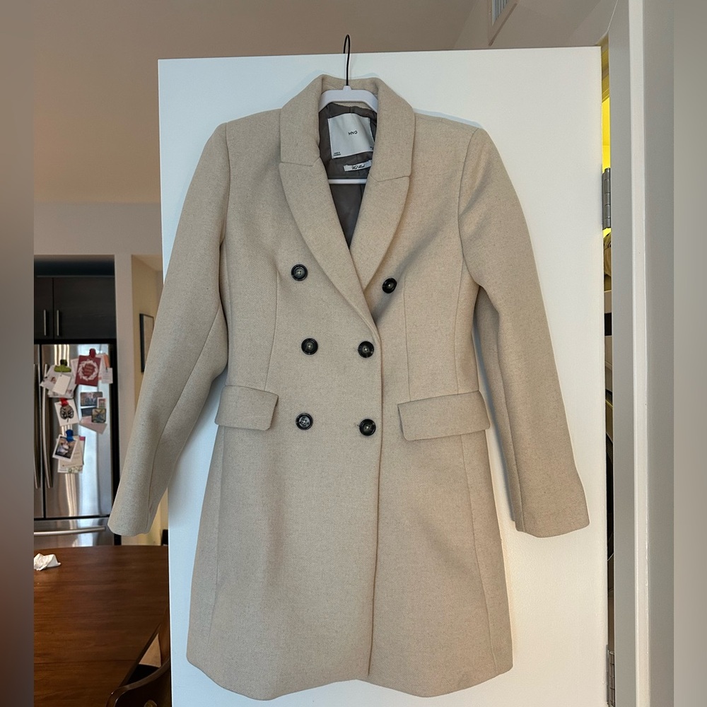 Mango double-breasted coat, size small